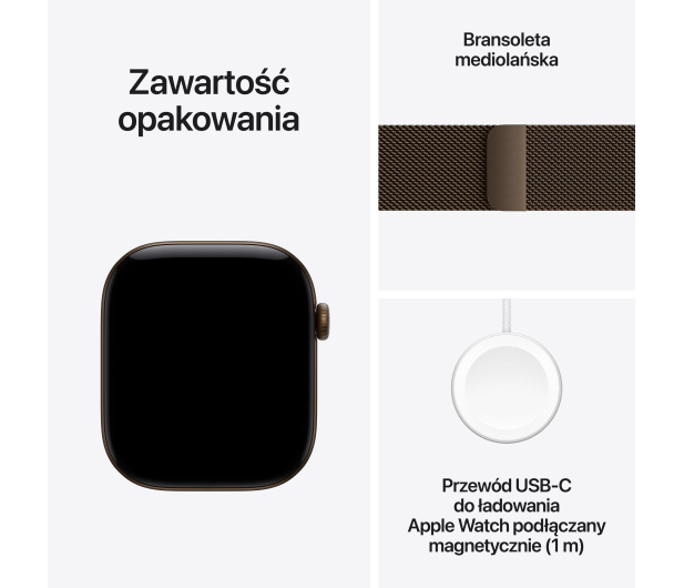 Apple Watch 12 42/Ciemny brąz Alu/Ciemny brąz Mediolańska 5G - 1594103 - zdjęcie 7